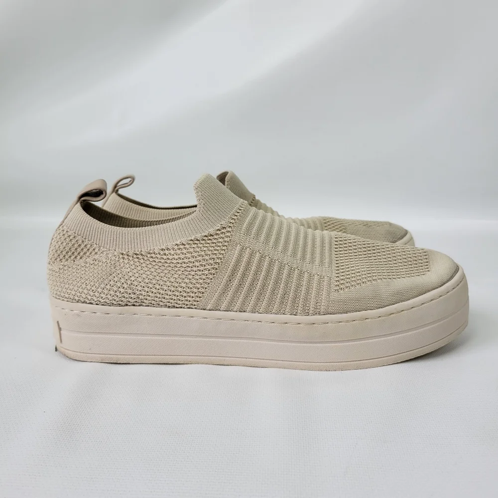 J/Slides Stretchy Woven Platform Loafers Sz 8 EUC